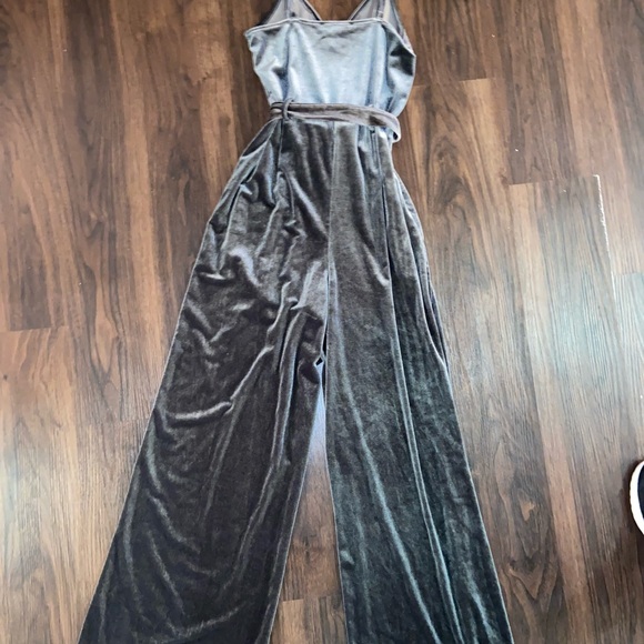 Gray Velvet Jumpsuit - Picture 5 of 5